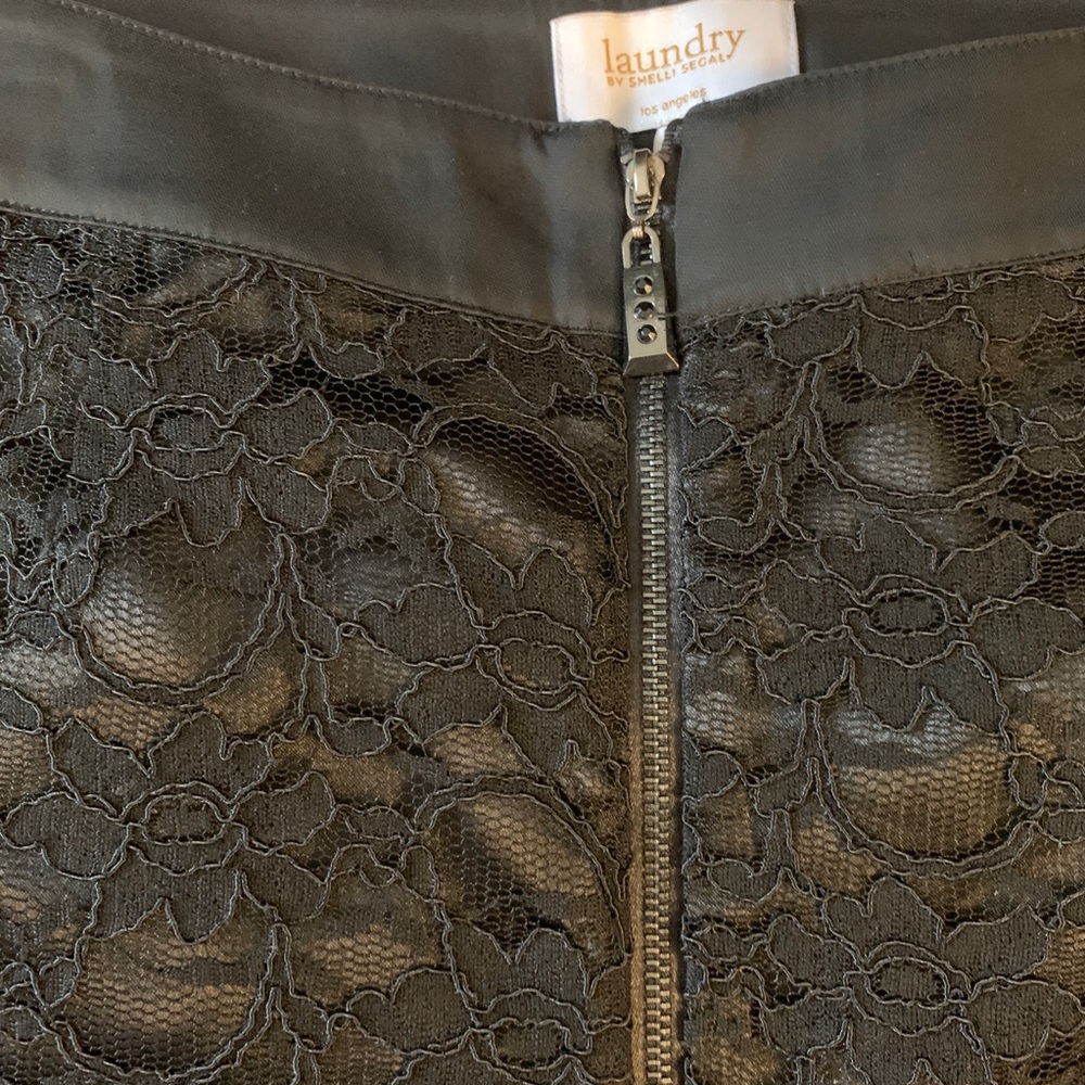 Laundry Lace & Satin Zipper Skirt - Picture 3 of 7